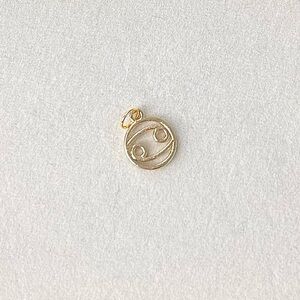 Golden Cancer Zodiac Charm | Celestial Crab Symbol Coin Pendant